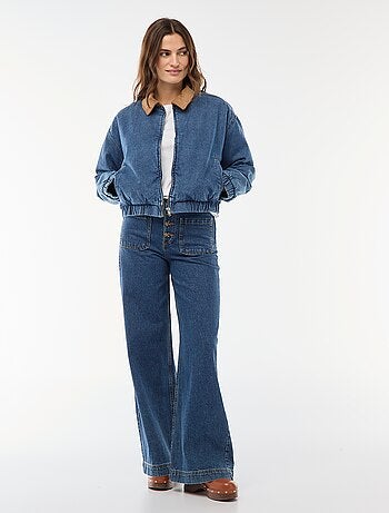 Jean taille haute avec boutons