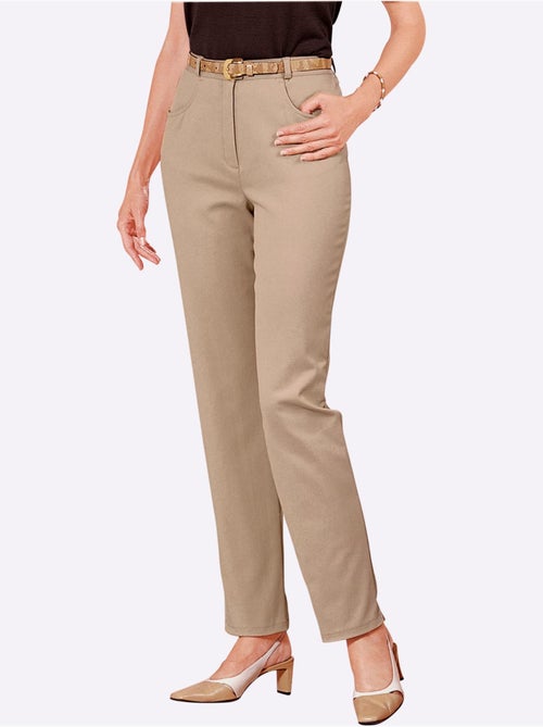 Jean taille haute avec ceinture élastique et 2 poches avant - Taille extra courte - Moda Vilona - Kiabi