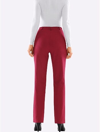 Jean femme taille haute avec ceinture élastique et poches - Taille courte - Moda Vilona