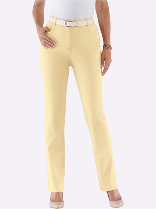 Jean taille haute avec ceinture élastique et poches avant - Taille courte - Moda Vilona - Kiabi