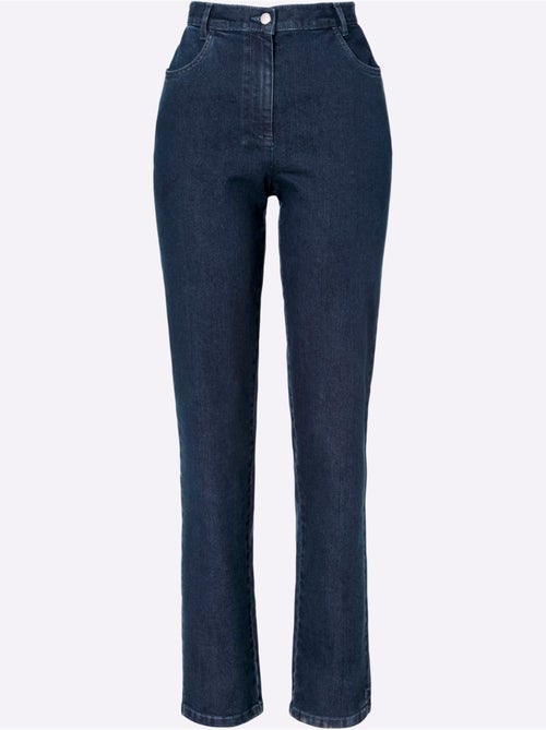 Jean taille haute avec ceinture élastique et poches avant - Taille standard - Moda Vilona - Kiabi Jean taille haute avec ceinture élastique et poches avant - Taille standard - Moda Vilona - Kiabi