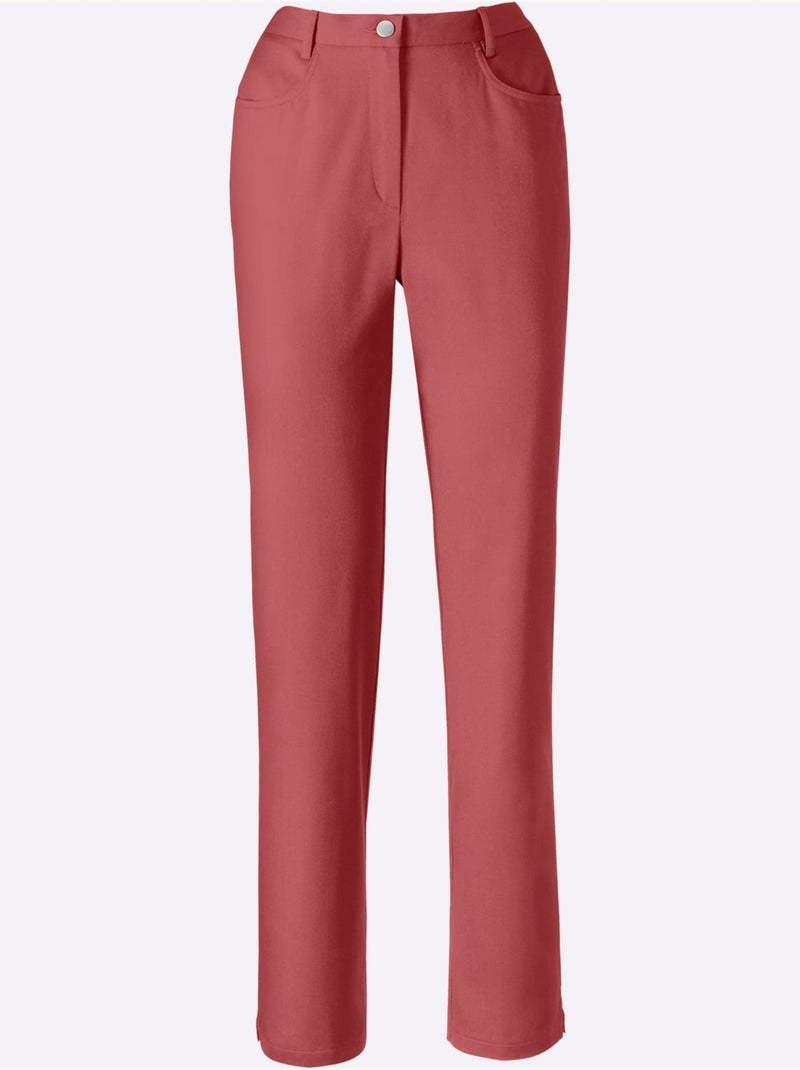 Jean taille haute avec ceinture élastique et poches devant - Taille extra courte - Moda Vilona Orange/Rouge - Kiabi