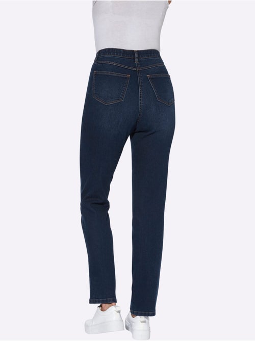Jean taille haute avec ceinture élastique et poches pratiques - Taille courte - Moda Vilona - Kiabi Jean taille haute avec ceinture élastique et poches pratiques - Taille courte - Moda Vilona - Kiabi