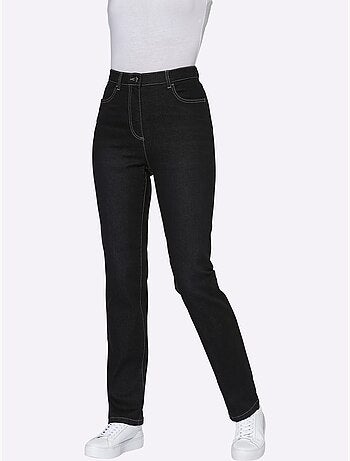 Jean taille haute avec ceinture élastique intégrée et poches - Taille standard - Moda Vilona