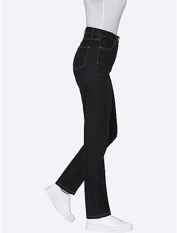 Jean taille haute avec ceinture élastique intégrée et poches - Taille standard - Moda Vilona