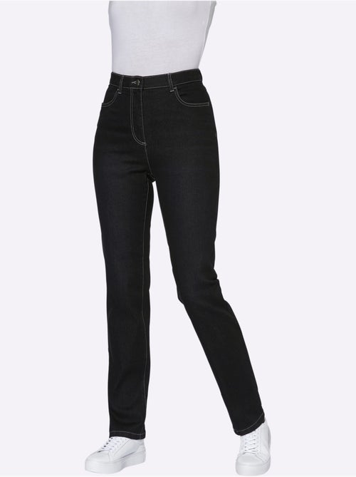 Jean taille haute avec ceinture élastique et poches pratiques - Taille standard - Moda Vilona - Kiabi Jean taille haute avec ceinture élastique et poches pratiques - Taille standard - Moda Vilona - Kiabi