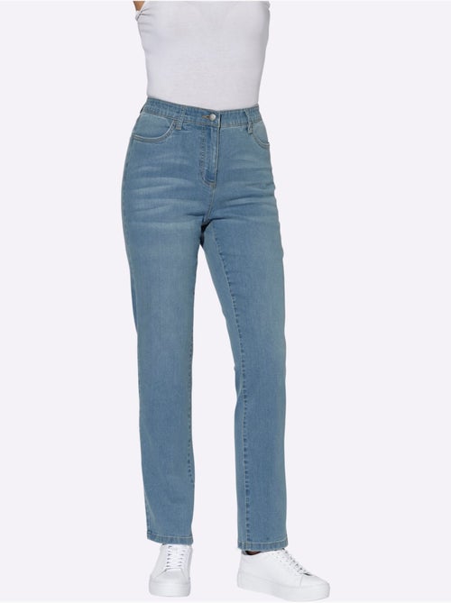 Jean taille haute avec ceinture élastique intégrée confortable - Taille courte - Moda Vilona - Kiabi Jean taille haute avec ceinture élastique intégrée confortable - Taille courte - Moda Vilona - Kiabi