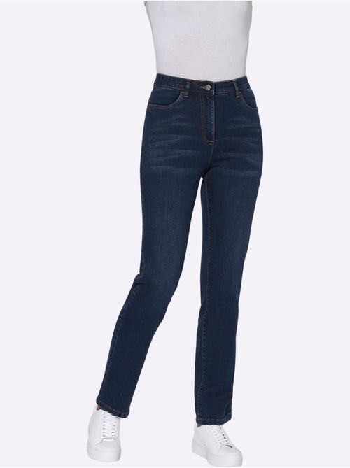 Jean taille haute avec ceinture élastique intégrée et poches - Taille standard - Moda Vilona - Kiabi Jean taille haute avec ceinture élastique intégrée et poches - Taille standard - Moda Vilona - Kiabi