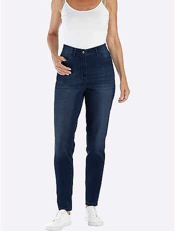 Jean taille haute avec coupe carotte et poches pratiques - taille standard - moda vilona