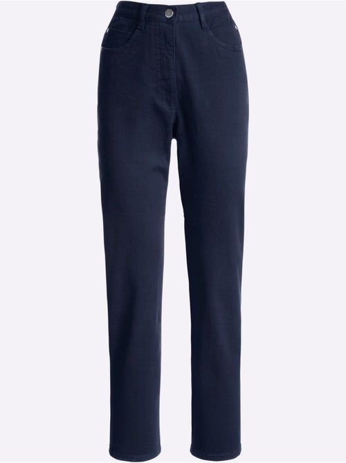 Jean taille haute avec empiècements latéraux et poches arrondies - taille standard - moda vilona - Kiabi Jean taille haute avec empiècements latéraux et poches arrondies - taille standard - moda vilona - Kiabi