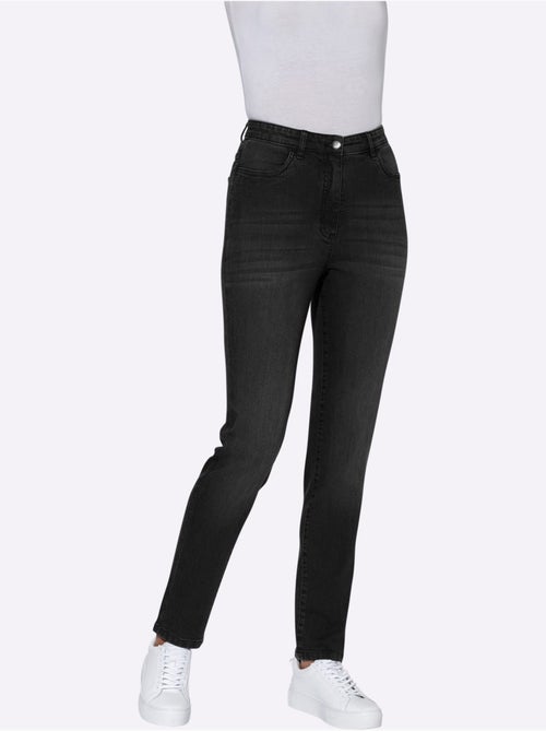 Jean taille haute avec fermeture à glissière et deux poches - taille standard - moda vilona - Kiabi