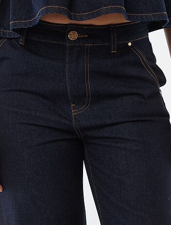 Jean taille haute avec revers en bas