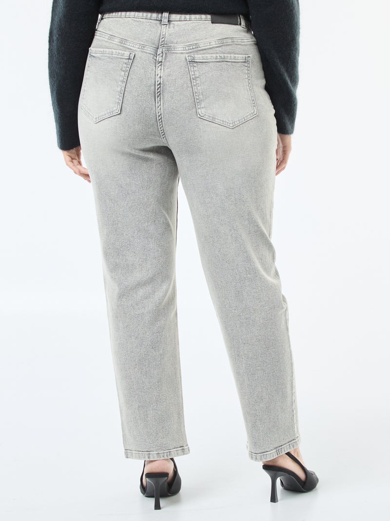 Jean taille haute avec strass Gris - Kiabi
