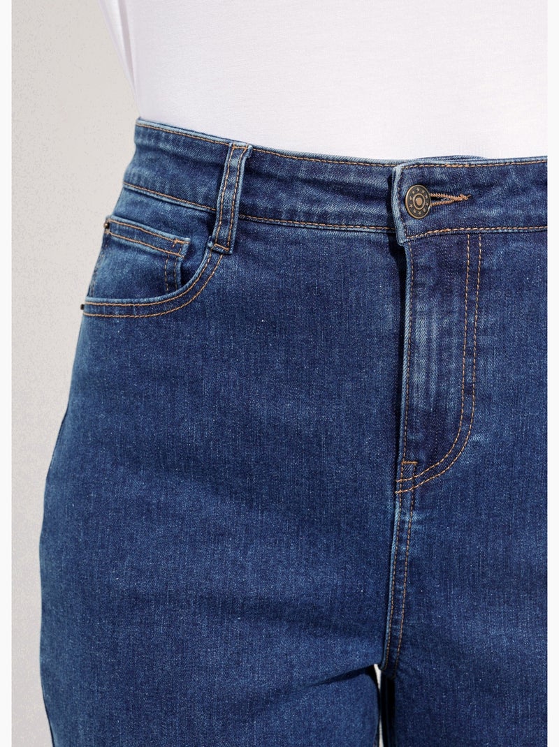 Jean taille haute coupe droite - Afibel Bleu stone - Kiabi