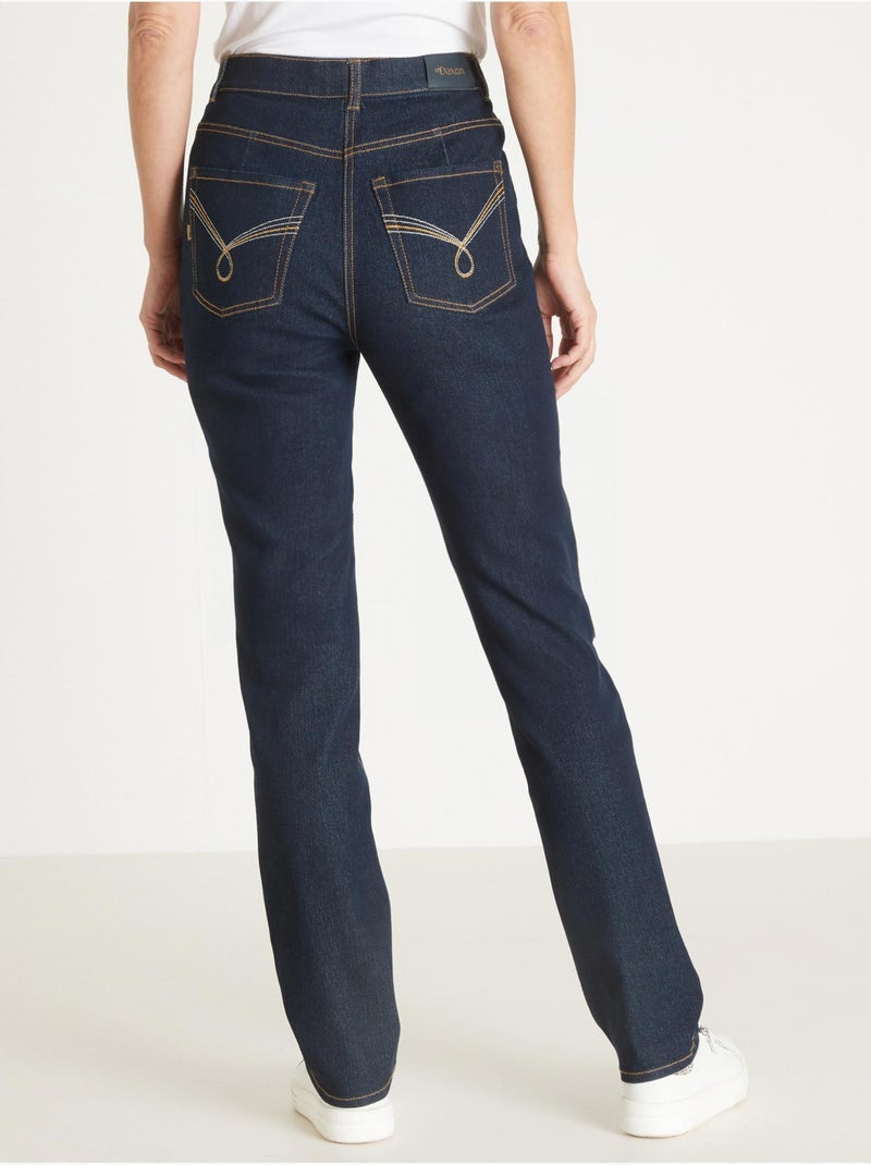 Jean taille haute coupe droite - DAXON Bleu denim - Kiabi
