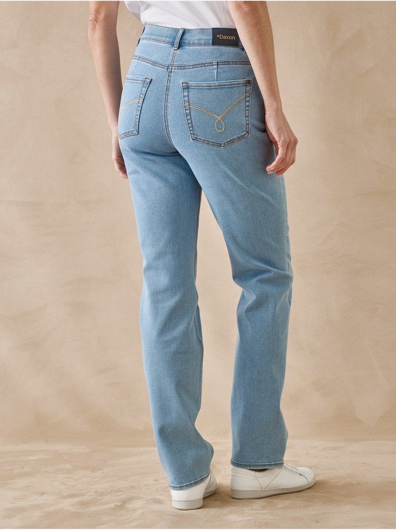Jean taille haute coupe droite - DAXON Bleu jean - Kiabi