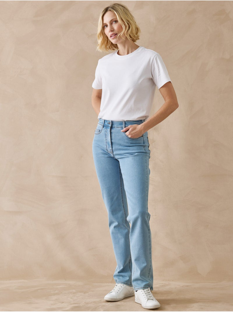 Jean taille haute coupe droite - DAXON Bleu jean - Kiabi