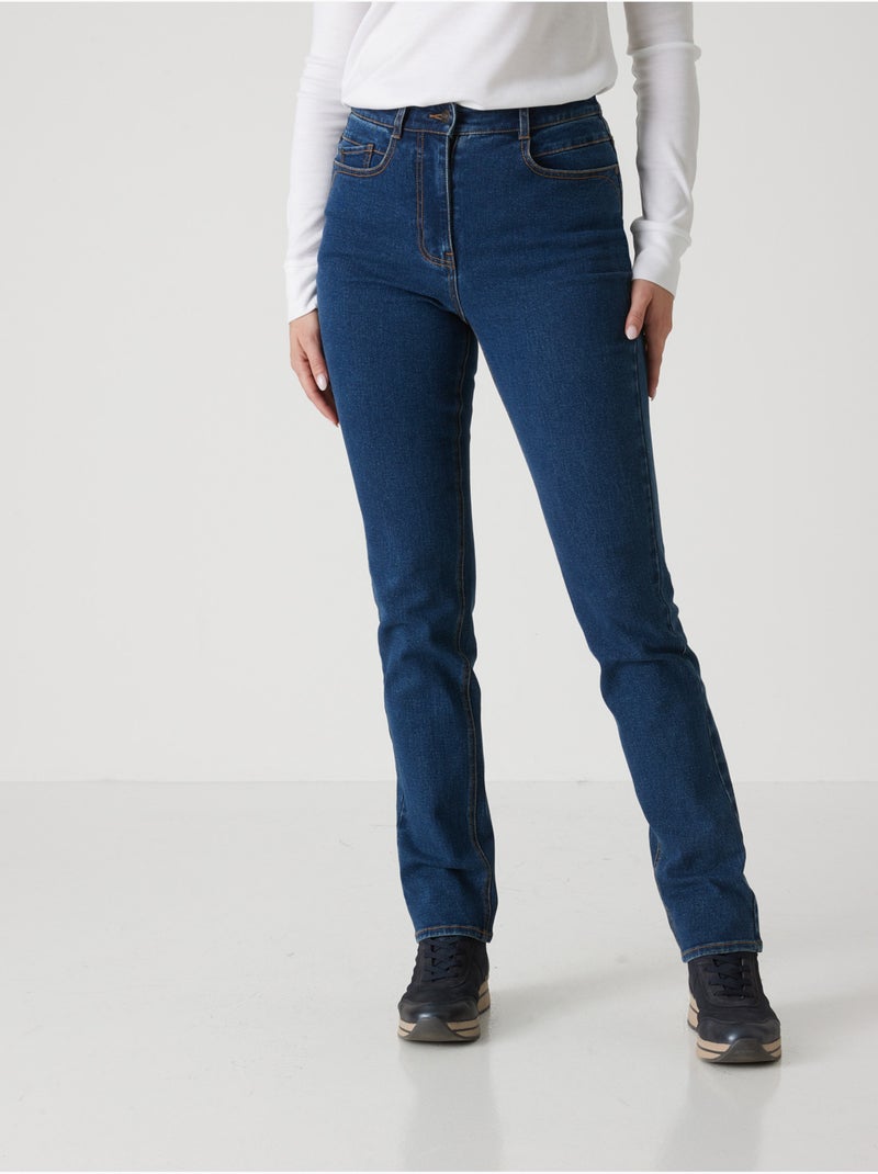 Jean taille haute coupe droite - DAXON Bleu stone - Kiabi