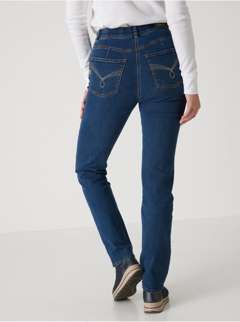 Jean taille haute coupe droite - DAXON Bleu stone - Kiabi