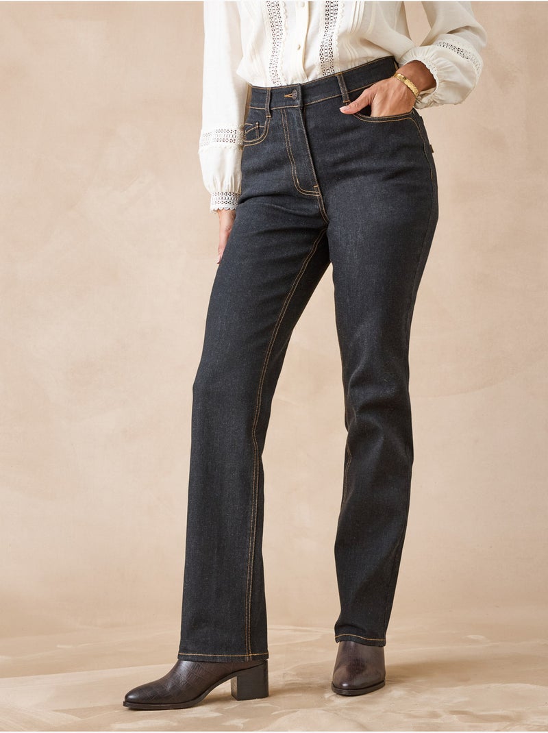 Jean taille haute coupe droite - DAXON Noir Noir - Kiabi