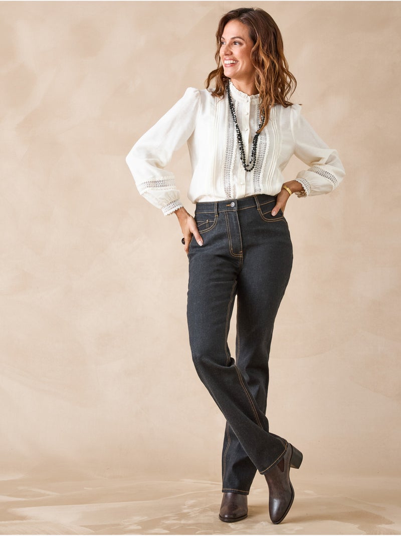 Jean taille haute coupe droite - DAXON Noir Noir - Kiabi