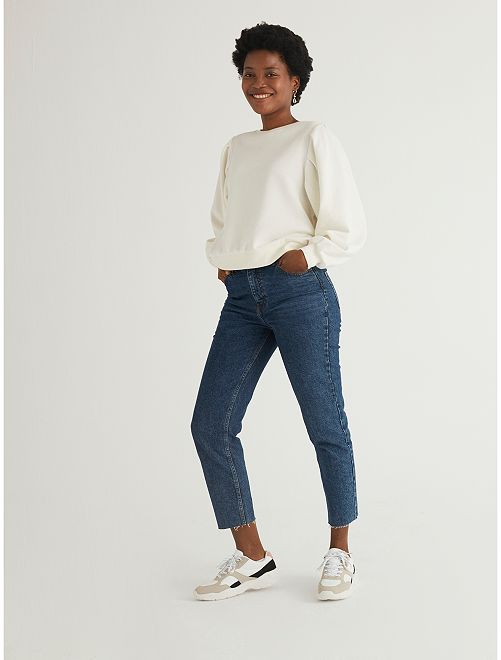 Jean taille haute coupe droite / regular fit - bleu - Kiabi - 18.00€