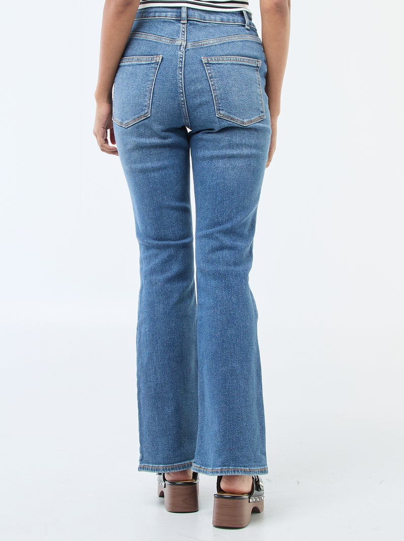 Jean taille haute coupe flare/bootcut  - L28 Bleu - Kiabi