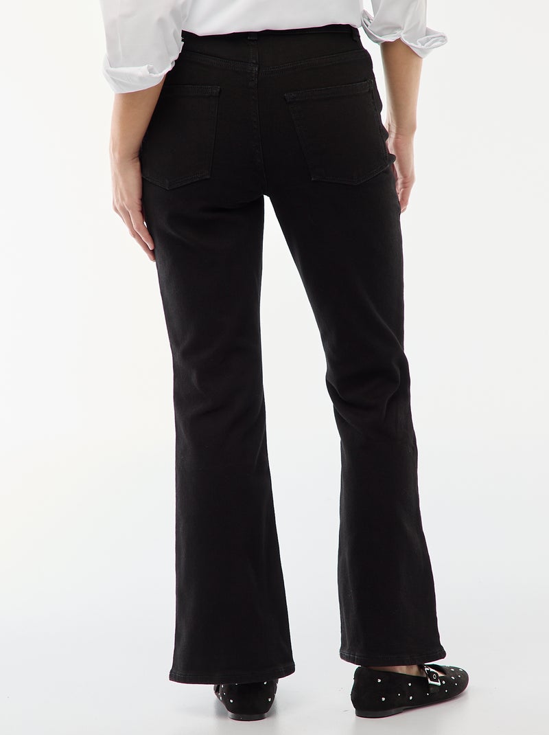 Jean taille haute coupe flare/bootcut - L34 Noir - Kiabi