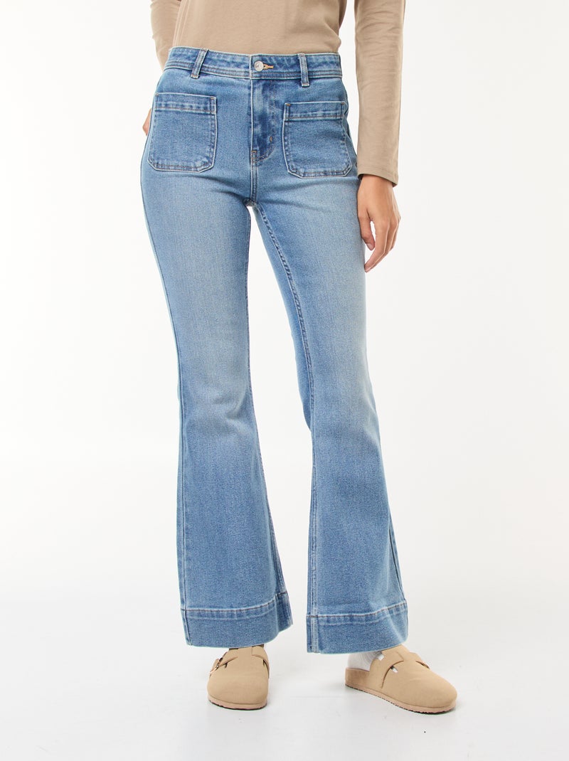 Jean taille haute coupe flare/bootcut Bleu - Kiabi