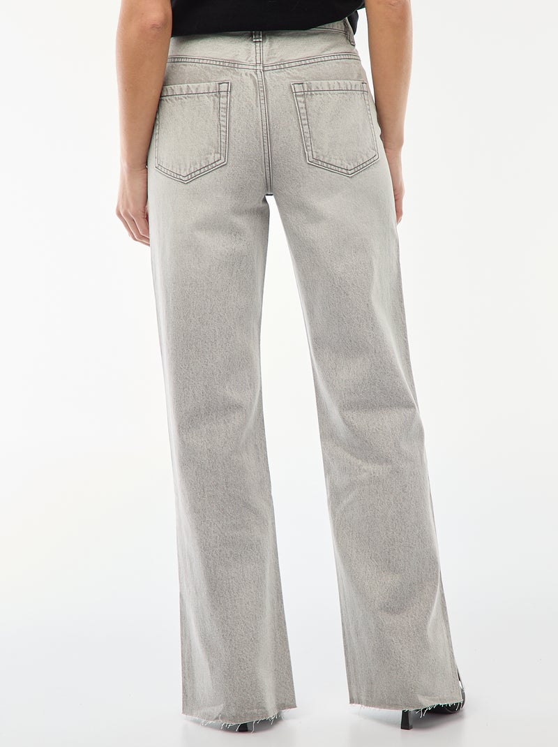 Jean taille haute coupe flare/bootcut Gris - Kiabi
