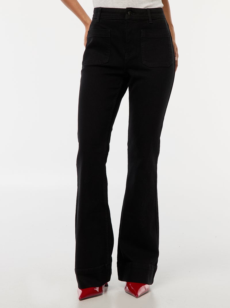 Jean taille haute coupe flare/bootcut Noir - Kiabi