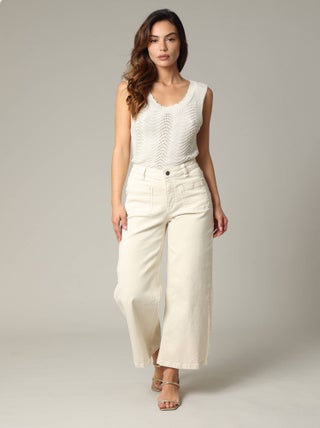 Jean taille haute coupe large en denim noir 'Deeluxe'