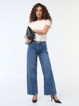 Jean taille haute coupe large / wide leg