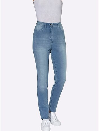 Jean taille haute avec coupe carotte et poches pratiques - taille standard - moda vilona