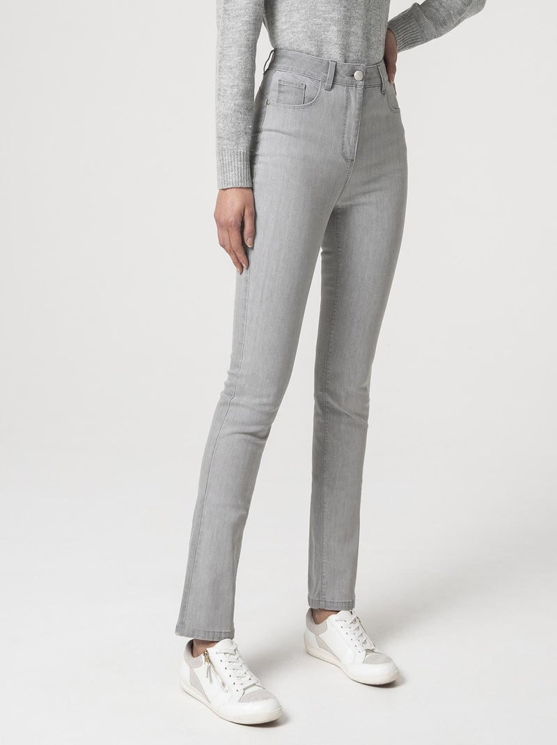 Jean taille haute Perfect Fit by Damart - Damart Gris clair - Kiabi