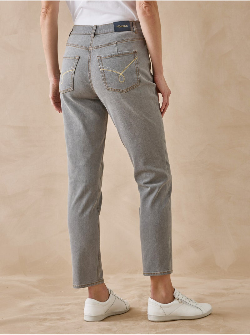 Jean taille haute raccourci - DAXON Gris - Kiabi