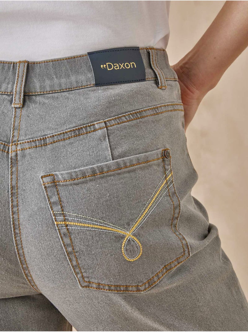 Jean taille haute raccourci - DAXON Gris - Kiabi