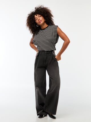 Jean taille haute wide