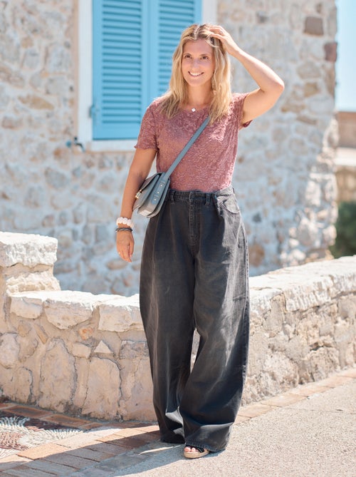 Jean taille haute wide - Kiabi