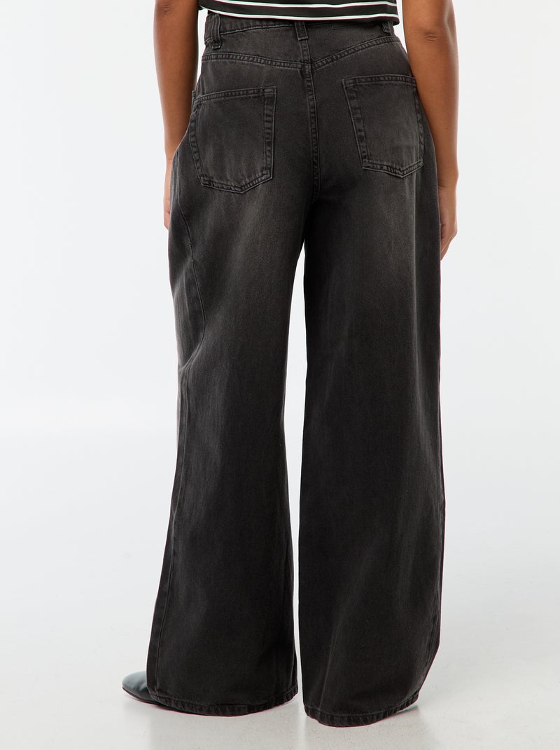 Jean taille haute wide Gris - Kiabi