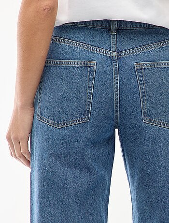 Jean taille haute wide leg bicolore