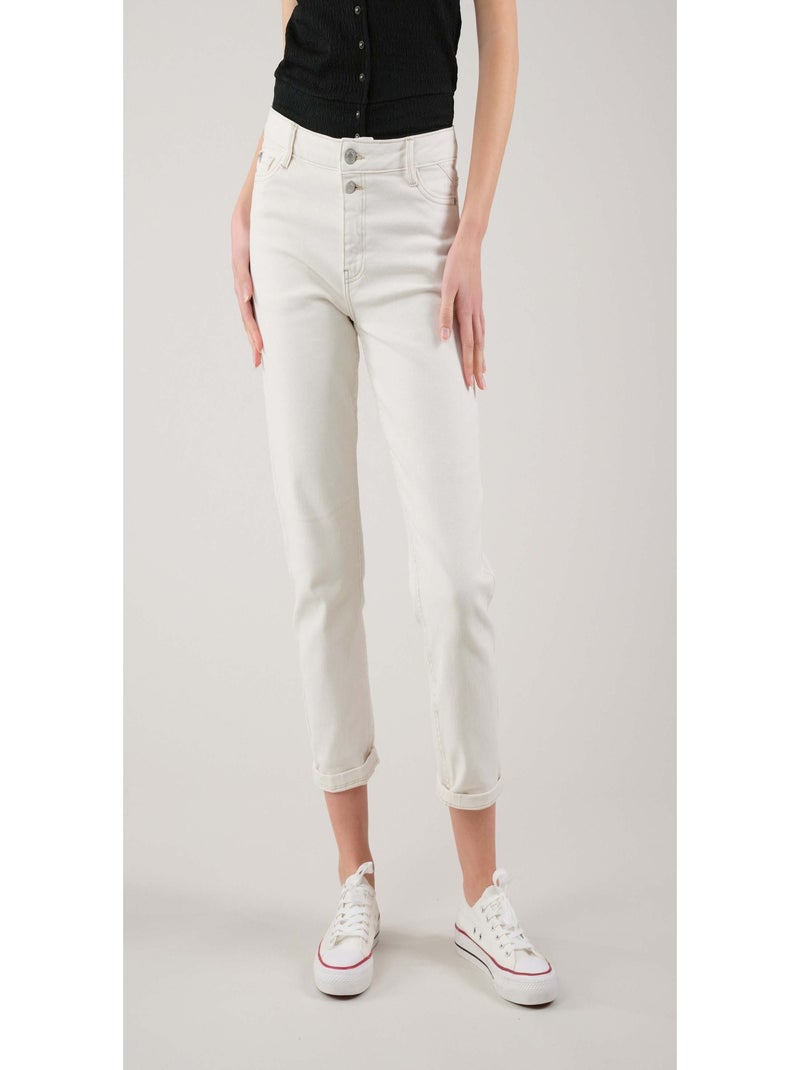 Jean taille regular 'Deeluxe' Ecru - Kiabi