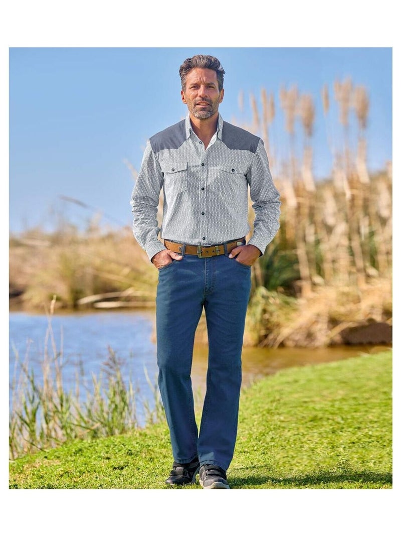 Jean Taille Semi Élastiqué   - ATLAS FOR MEN Bleu - Kiabi