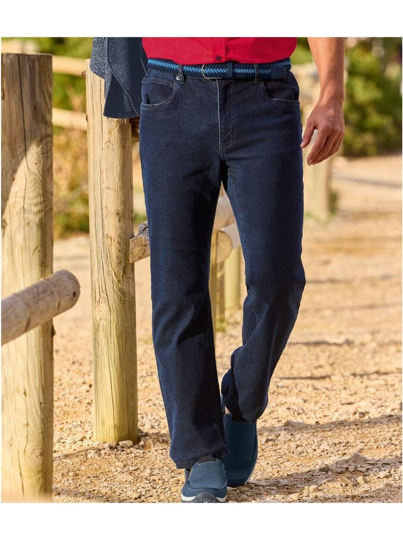 Jean Taille Semi-Elastiquée Confort   - ATLAS FOR MEN Bleu foncé - Kiabi