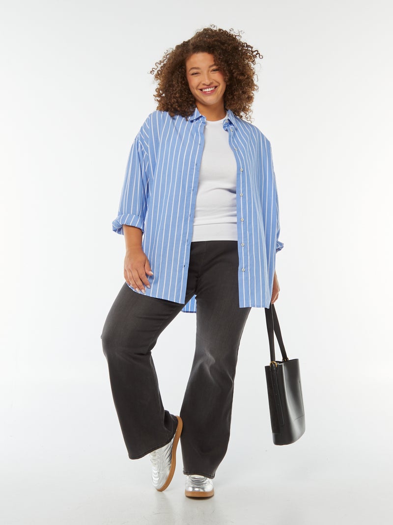 Jean taille standard 'Carmakoma' coupe flare/bootcut Noir - Kiabi
