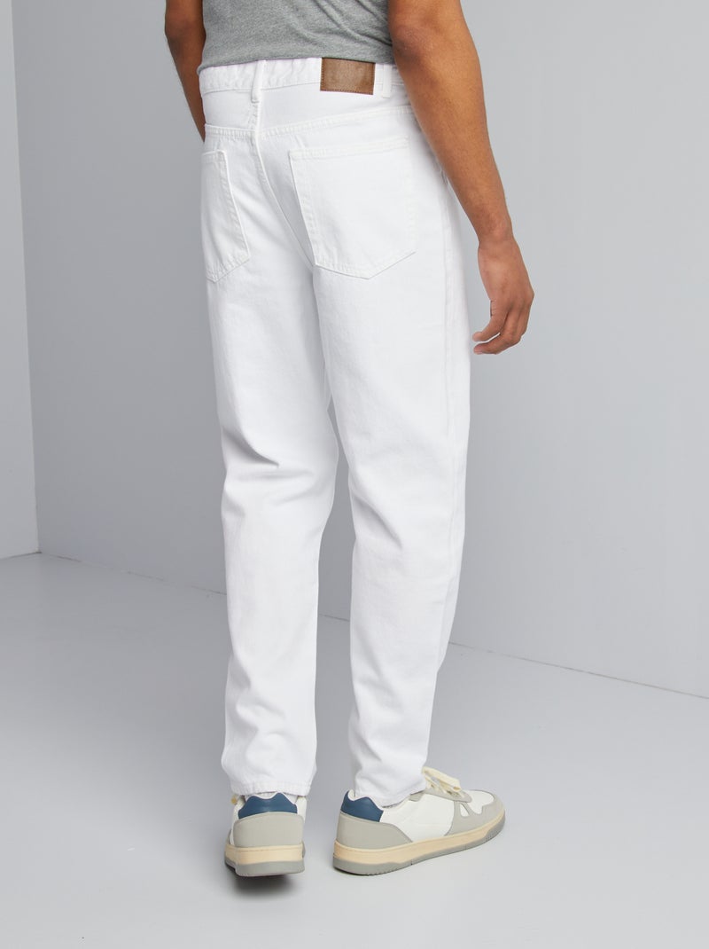 Jean tapered slim / coupe fuselée 5 poches blanc - Kiabi
