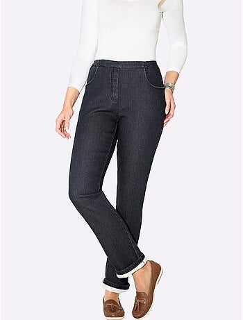 Jean thermique avec doublure polaire et ceinture élastique - taille standard - moda vilona