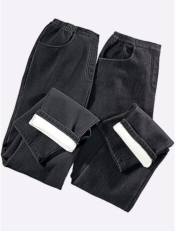Jean thermique doublure polaire chaude - Taille courte - moda vilona