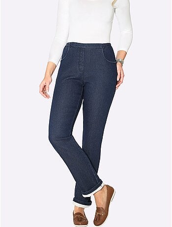 Jean thermique avec doublure polaire et ceinture élastique - taille standard - moda vilona