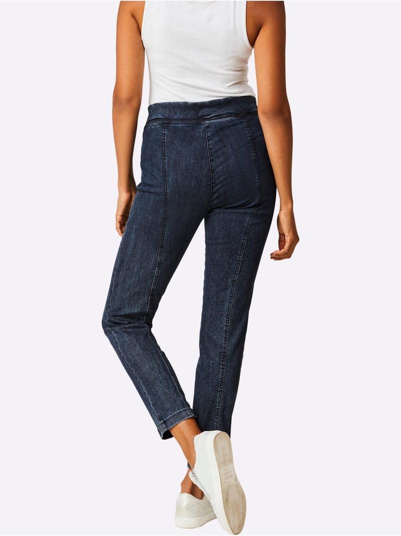 Jean Très Extensible - Taille Courte - Helline Bleu Noir - Kiabi